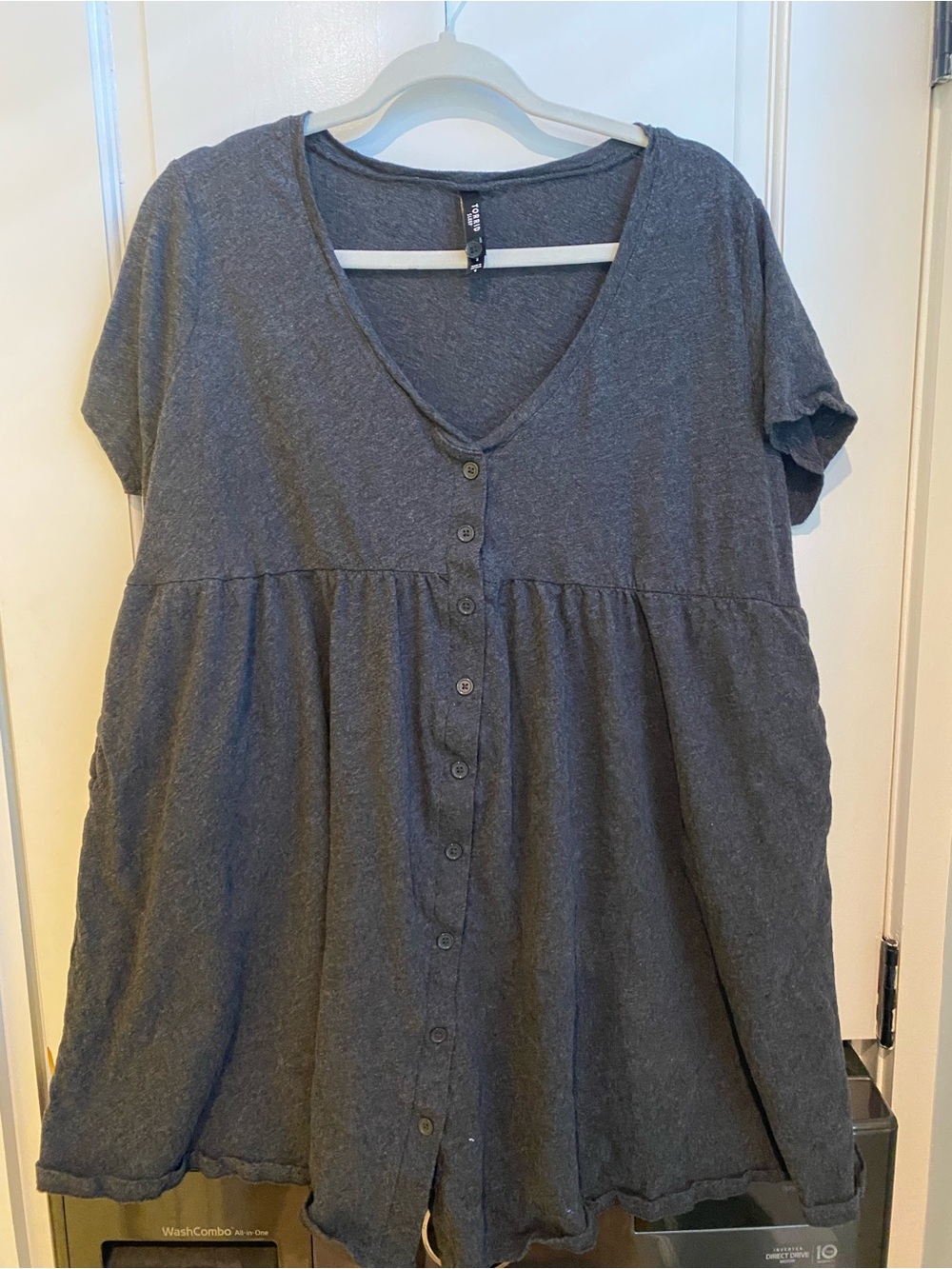 Torrid Sleep Charcoal Gray Button Front Babydoll Sleep Gown/Tunic Size 1